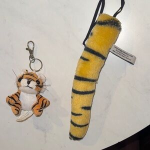 Plush Tiger Keychain with Tiger Tail Backpack Purse Accessory School Spirit